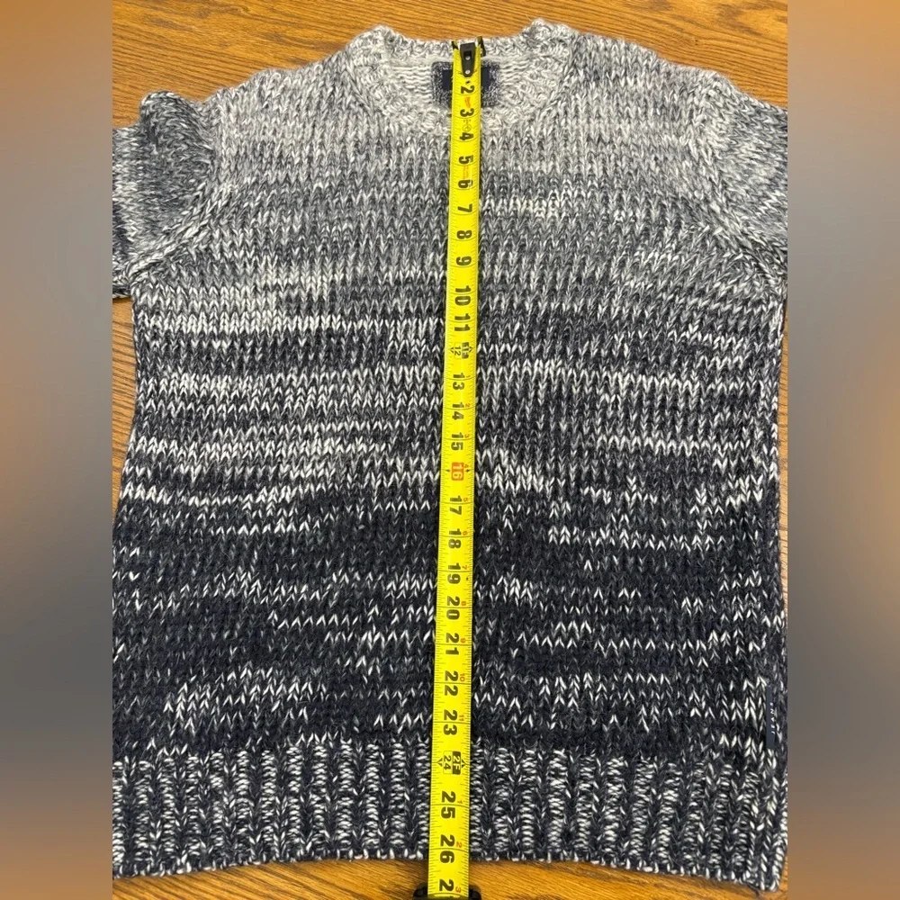 Armani Jeans Sweater Mens Blue Marled Soft Chunky Knit Size L Wool Blend Lux Y2K